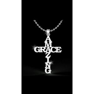 Grace Amazing Name Pendant Cross Necklace for Women